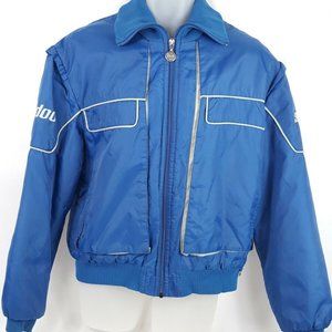 Ski-Doo Bombardier Vintage Snowmobile Jacket Skidoo Blue Parka Mens Small